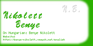 nikolett benye business card